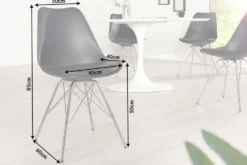 Retro Stuhl SCANDINAVIA MEISTERSTÜCK schwarz verchromtes Gestell