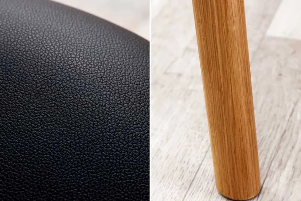 Retro Stuhl VALHALLA WOOD matt-braun Eiche Massivholz mit Armlehne