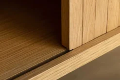Retro TV-Board VALHALLA WOOD 160cm natur Eichenholz Schiebetüren Lowboard