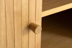 Retro TV-Board VALHALLA WOOD 160cm natur Eichenholz Schiebetüren Lowboard