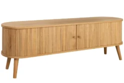 Retro TV-Board VALHALLA WOOD 160cm natur Eichenholz Schiebetüren Lowboard