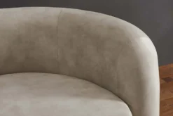Retro Wohnlandschaft VOGUE 290cm beige Samt XXL-Sofa organische Form inkl. Kissen