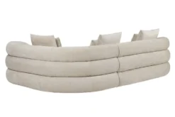 Retro Wohnlandschaft VOGUE 290cm beige Chenille XXL-Sofa organische Form inkl. Kissen