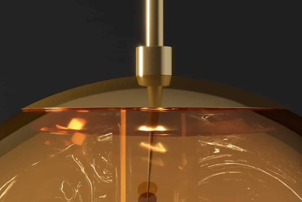 Runde Hängelampe LIQUID DIAMOND 20cm gold Glas Stahl Kugelleuchte