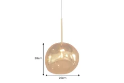 Runde Hängelampe LIQUID DIAMOND 20cm gold Glas Stahl Kugelleuchte