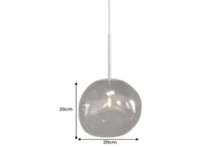 Runde Hängelampe LIQUID DIAMOND 20cm smoke Glas Stahl Kugelleuchte