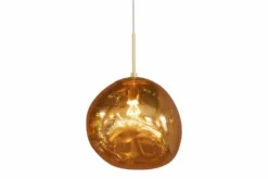 Runde Hängelampe LIQUID DIAMOND 35cm gold Glas Stahl Kugelleuchte