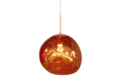Runde Hängelampe LIQUID DIAMOND 35cm kupfer Glas Stahl Kugelleuchte