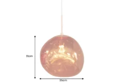 Runde Hängelampe LIQUID DIAMOND 35cm kupfer Glas Stahl Kugelleuchte
