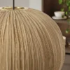 Runde Hängelampe ORGANIC 45cm natur Stoffschirm Boho