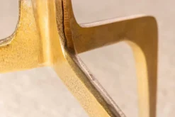 Runder Beistelltisch ABSTRACT 60cm messing gold Metallbeine Schwarzglas handmade