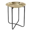 Runder Beistelltisch CASABLANCA 50cm messing gold schwarz Tablett abnehmbar klappbar