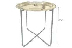 Runder Beistelltisch CASABLANCA 50cm messing gold schwarz Tablett abnehmbar klappbar