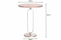 Runder Beistelltisch ELEGANCE 60cm messing Mangoholz Metall Aluminium massiv handmade