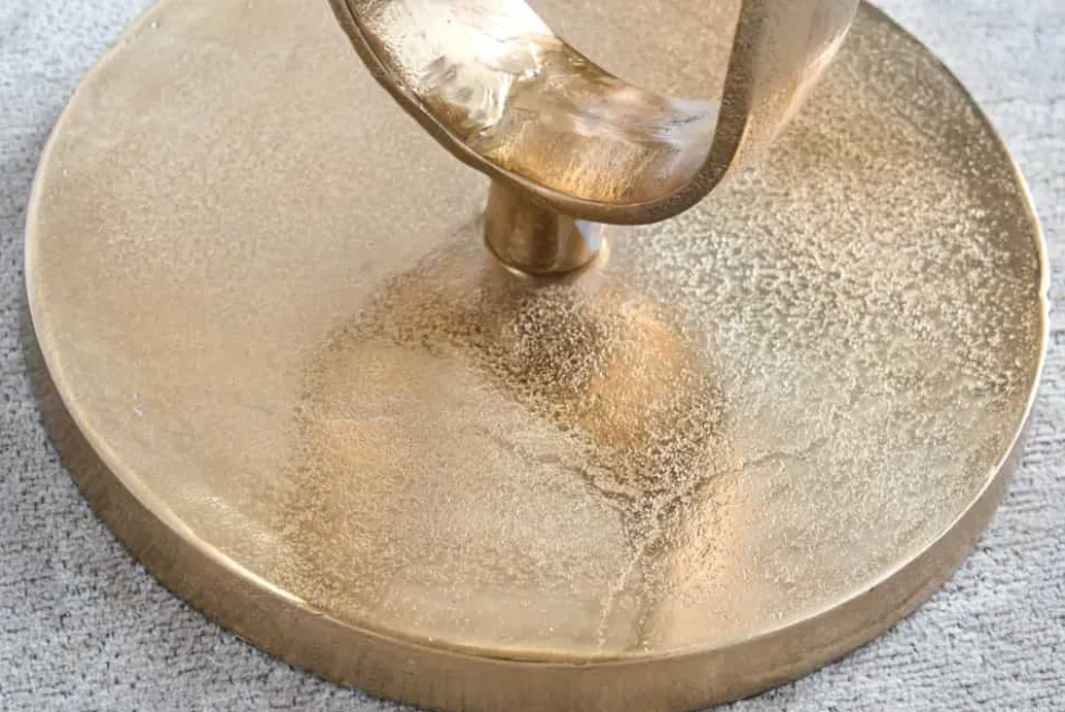 Runder Beistelltisch ELEGANCE 60cm gold Metall Aluminium handmade