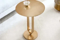Runder Beistelltisch ELEGANCE 60cm gold Metall Aluminium handmade