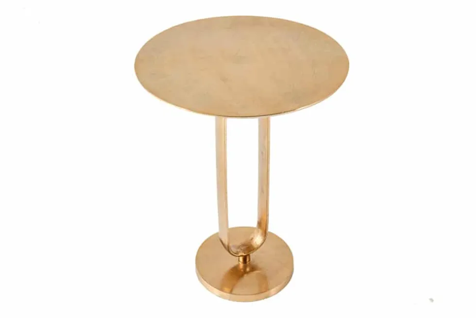 Runder Beistelltisch ELEGANCE 60cm gold Metall Aluminium handmade