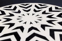 Runder Beistelltisch HARMONY NATURE 45cm weiß schwarz Mosaik Kunsthandwerk