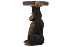 Runder Beistelltisch MONKEY 55cm schwarz grau Affen-Skulptur handmade