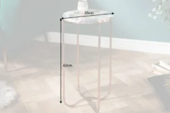 Runder Beistelltisch NOBLE I 35cm Edelstein Achat klappbar goldenes Metallgestell