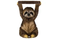 Runder Beistelltisch SLOTH 50cm grau braun Faultier-Skulptur handmade