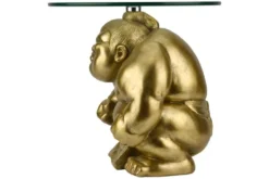 Runder Beistelltisch SUMO 30cm gold Skulptur handmade