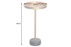 Runder Beistelltisch TRAYFUL 60cm gold Eisen schwarzer Marmorfuß handmade