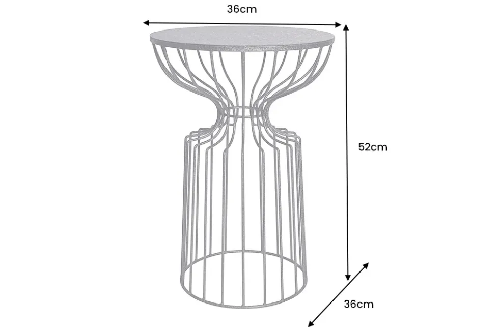 Runder Beistelltisch VARIATION 55cm schwarz Eisen Metallgestell handmade