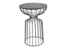 Runder Beistelltisch VARIATION 55cm schwarz Eisen Metallgestell handmade
