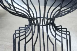Runder Beistelltisch VARIATION 55cm schwarz Eisen Metallgestell handmade