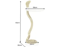 Runder Beistelltisch WILDLIFE COBRA 65cm gold weiß Marmor Schlangen-Skulptur handmade