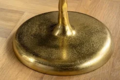 Runder Beistelltisch WILDLIFE PEACOCK 60cm gold Glasplatte Metall Pfauen-Skulptur