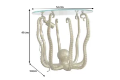 Runder Beistelltisch WILDLIFE OCTOPUS 50cm gold Skulptur Glas