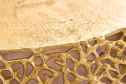 Runder Couchtisch ABSTRACT LEAF 75cm gold Metall filigrane Handarbeit Vintage Design