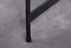 Runder Couchtisch FUSION 50cm Baumscheibe Eiche schwarz Metall Beistelltisch