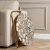Runder Couchtisch NOBLE 65cm Edelstein Achat abnehmbare Tischplatte goldenes Metallgestell