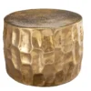 Runder Couchtisch ORGANIC ORIENT 55cm gold Metall Hammerschlag 3D-Design handmade