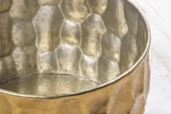 Runder Couchtisch ORGANIC ORIENT 55cm gold Metall Hammerschlag 3D-Design handmade