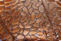 Runder Couchtisch STONE MOSAIC 75cm kupfer Metall Mosaik handmade