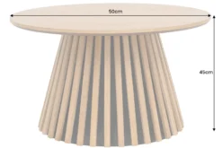Runder Couchtisch VALHALLA WOOD 50cm natur Eichenholz Säulenfuß