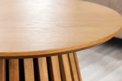 Runder Couchtisch VALHALLA WOOD 50cm natur Eichenholz Säulenfuß