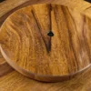 Runder Drehteller MAKASSAR 50cm braun Sheesham Massivholz stone finish handmade