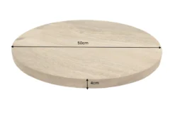 Runder Drehteller MAKASSAR 50cm natur Mangoholz massiv handmade