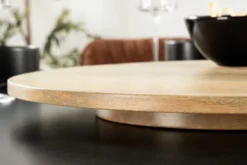 Runder Drehteller MAKASSAR 50cm natur Mangoholz massiv handmade