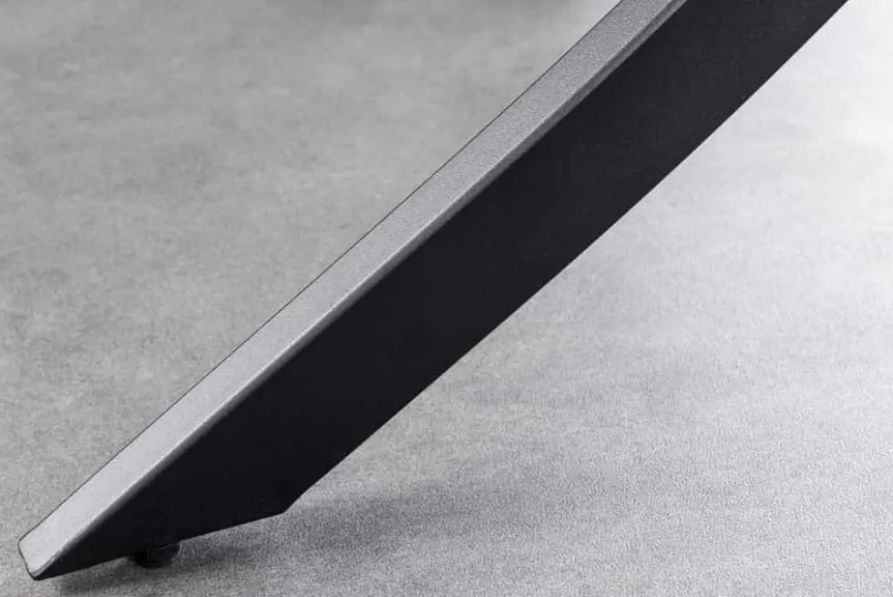 Runder Esstisch ALPINE 120cm anthrazit Keramik schwarzes Metallgestell