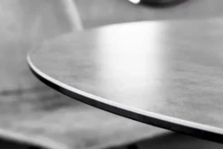 Runder Esstisch ALPINE 120cm anthrazit Keramik schwarzes Metallgestell