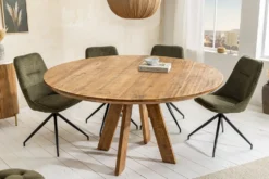 Runder Esstisch ART WOOD 120cm braun massiv Mangoholz