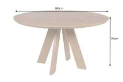 Runder Esstisch ART WOOD 140cm braun massiv Mangoholz