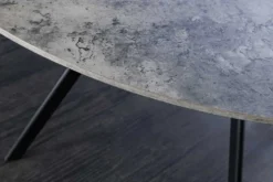 Runder Esstisch ATELIER 100cm grau Beton-Design schwarz Metall