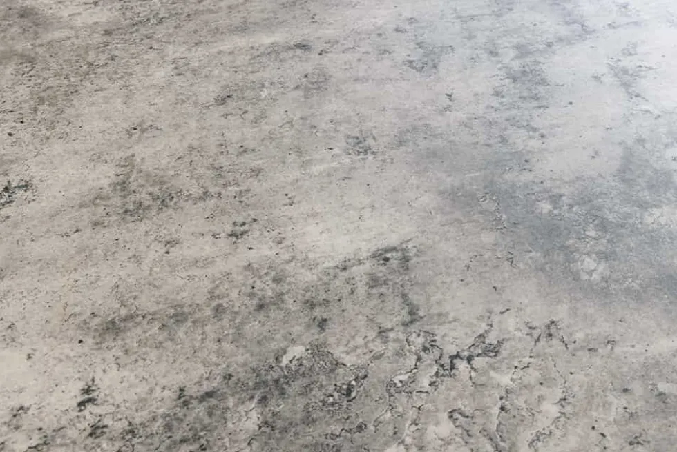 Runder Esstisch ATELIER 100cm grau Beton-Design schwarz Metall